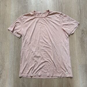 Marine Layer Shirt Mens Medium Light Pink Knit Cotton Blend Short Sleeve Soft
